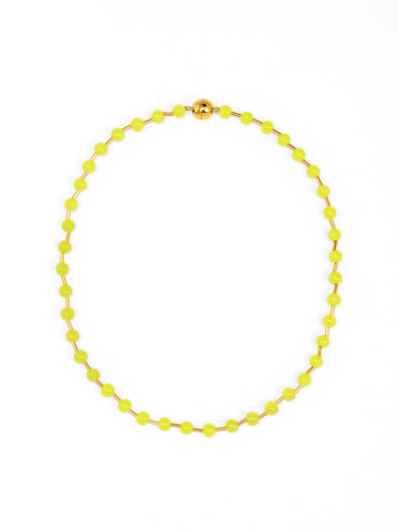 Glass Bead Magnetic Necklace | Lime