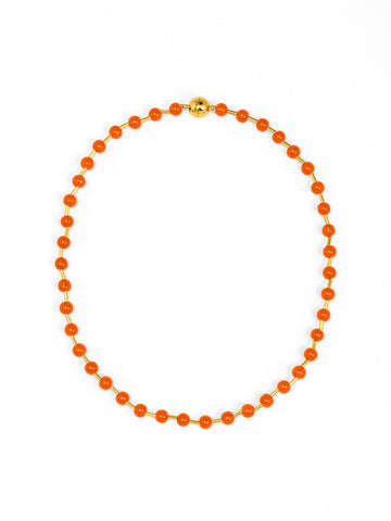 Glass Bead Magnetic Necklace | Orange