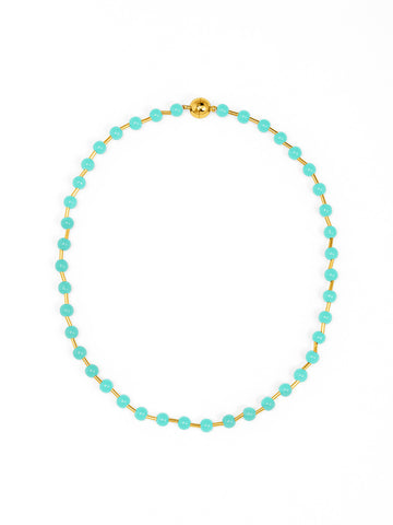 Glass Bead Magnetic Necklace | Turquoise