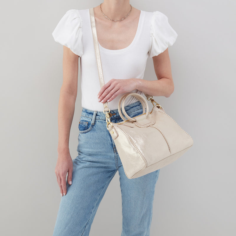 Sheila | Medium Satchel | Sand Shimmer