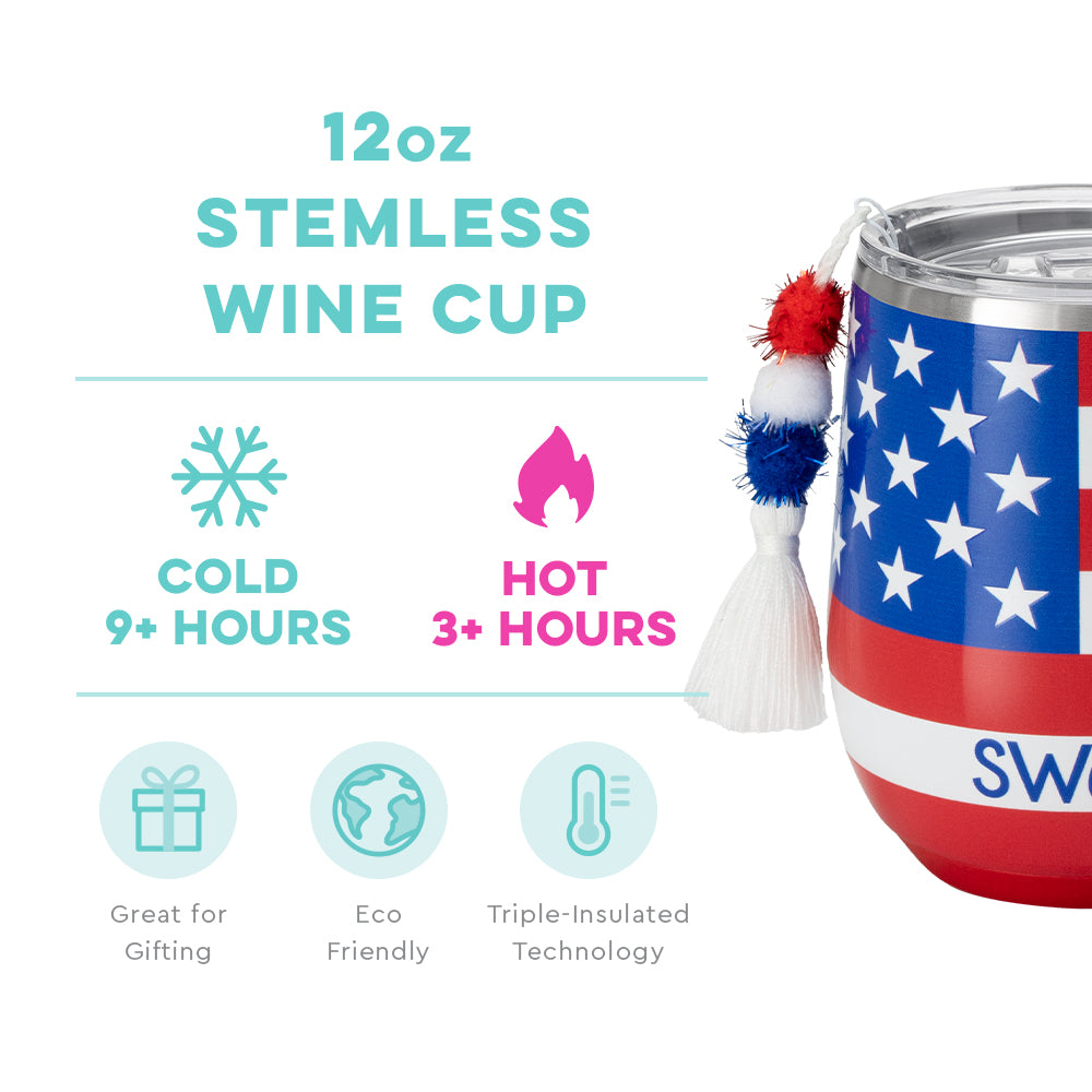 12oz Stemless Wine Cup | All American