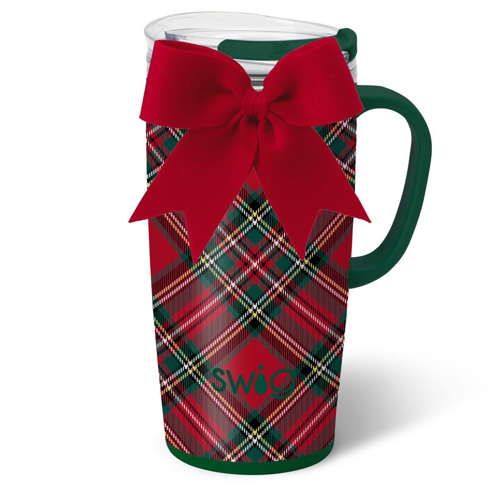 22oz Travel Mug | Christmas Plaid