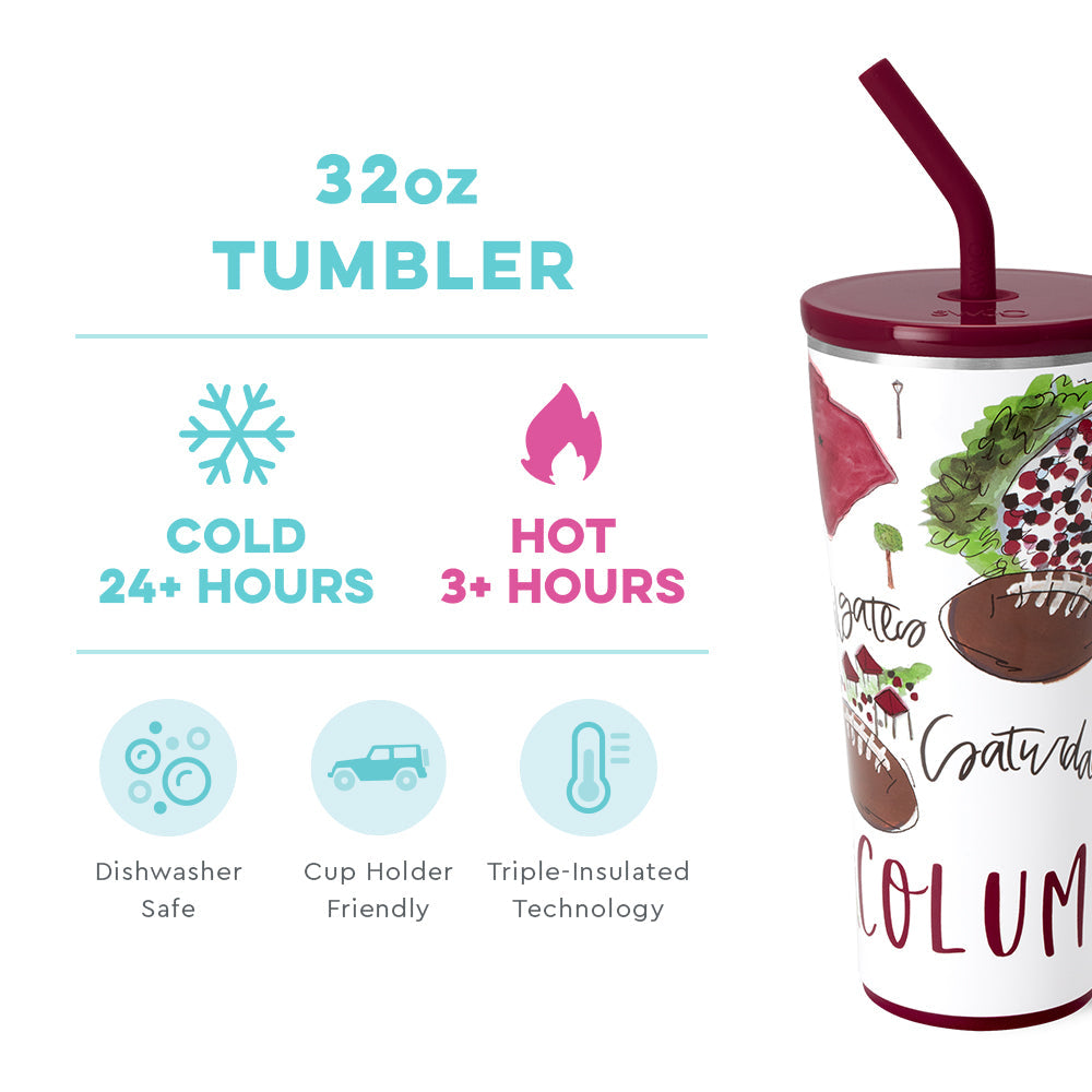 32oz Straw Tumbler | Gameday | Columbia, SC