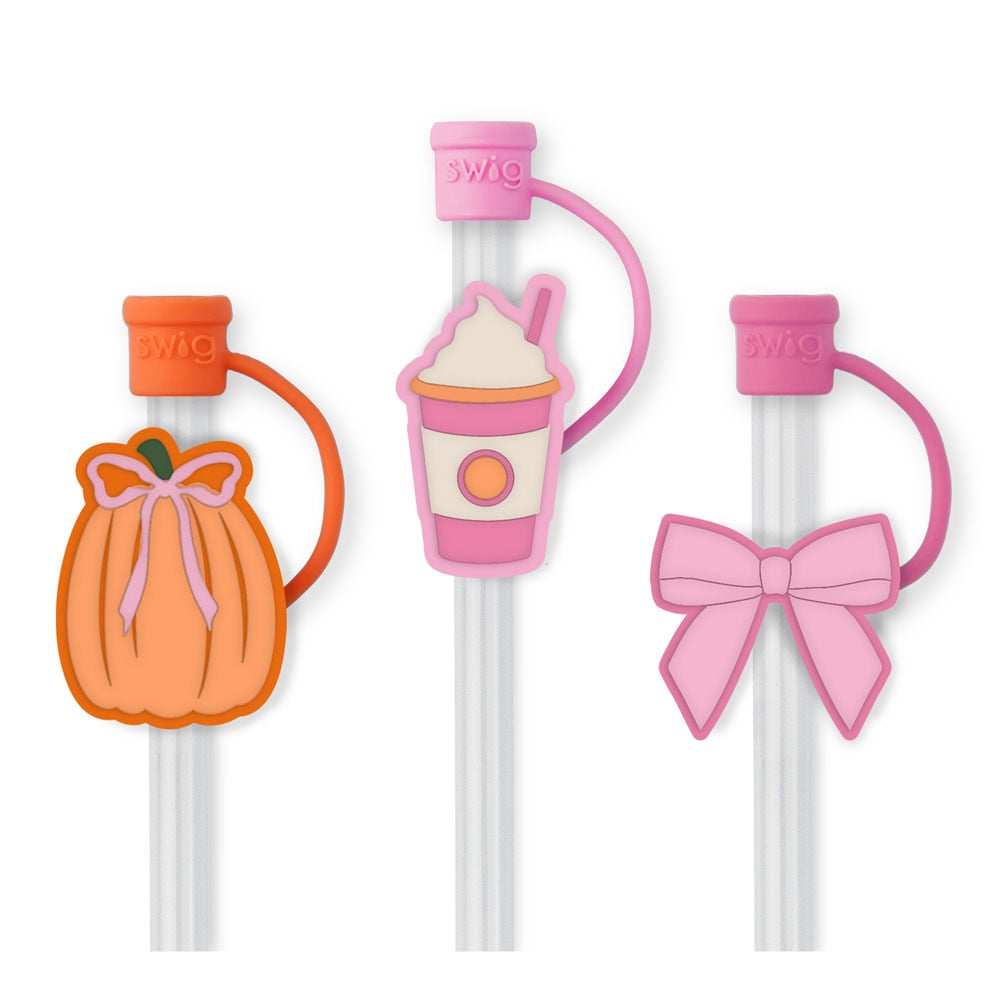 Straw Topper Set | Pumpkins and Bows