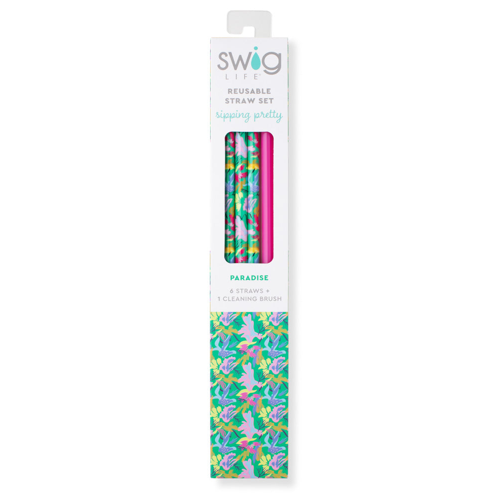 Reusable Straw Set | Paradise + Hot Pink