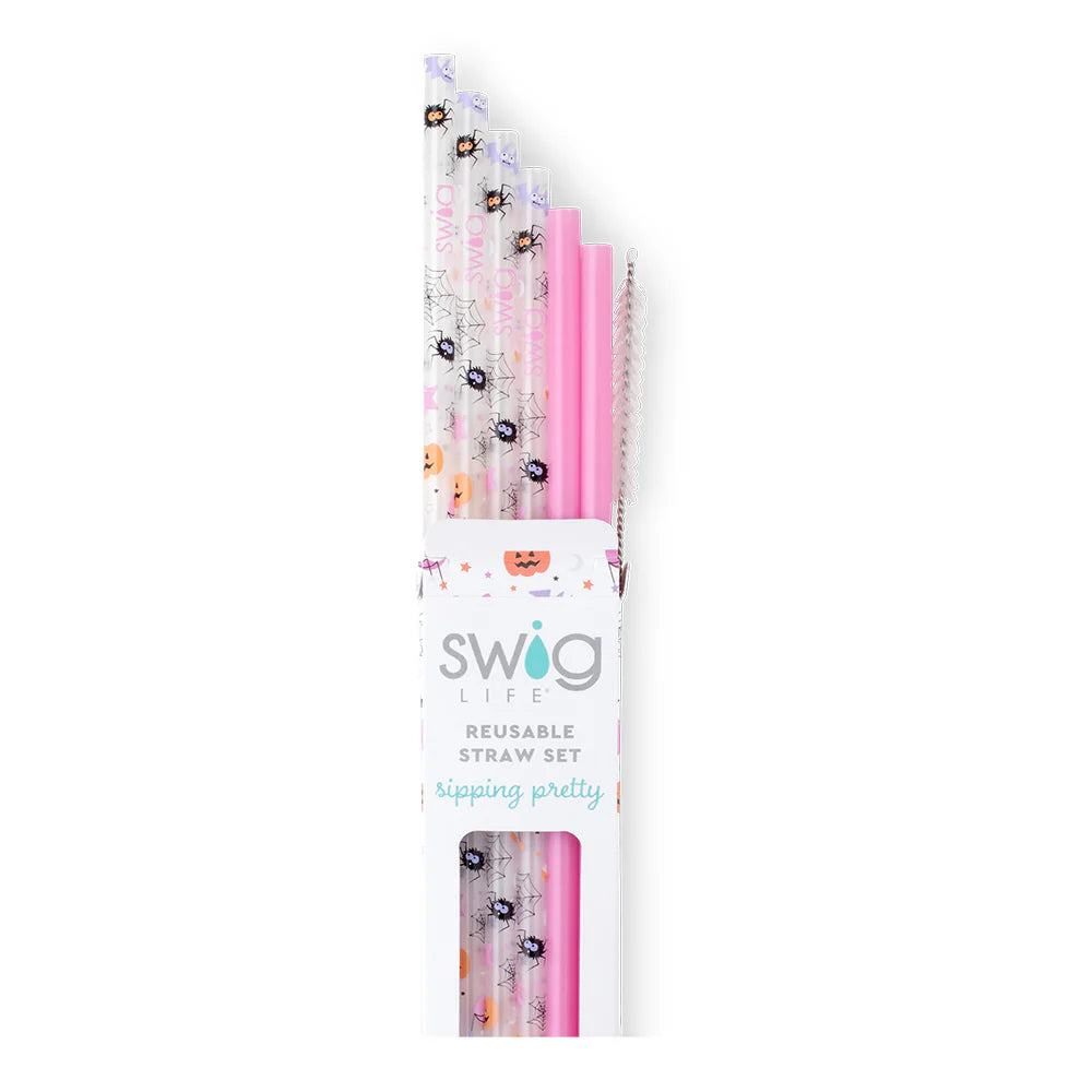 Reusable Straw Set | Sweet and Spooky + Pink