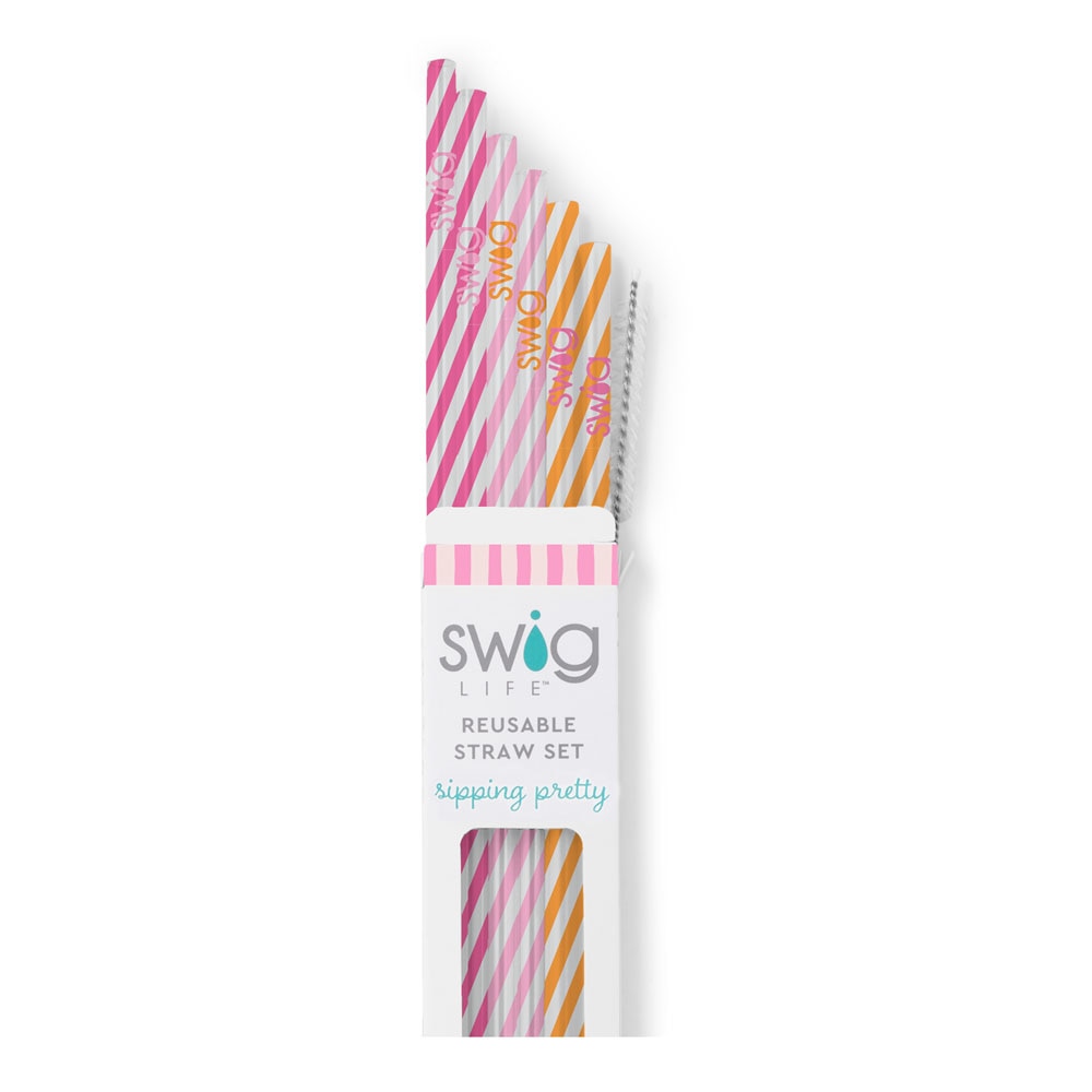 Reusable Straw Set | Sherbet Stripe
