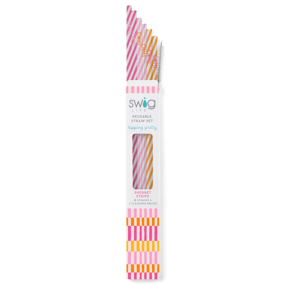 Reusable Straw Set | Sherbet Stripe
