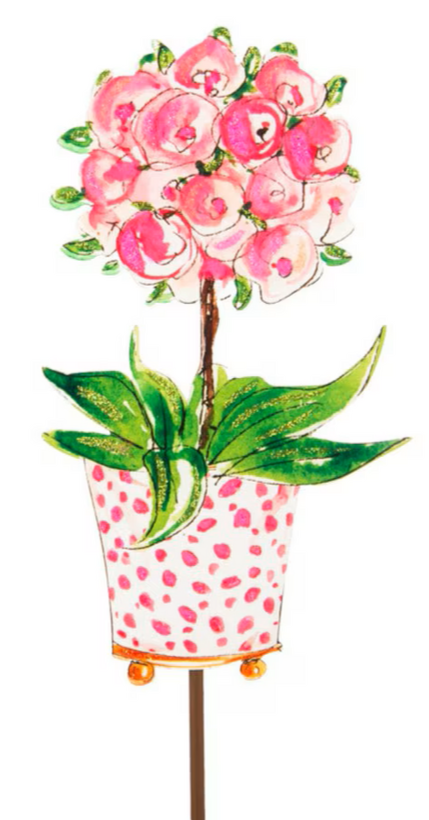 Stake/Decor | Pink Rose Pot