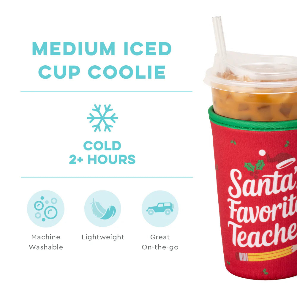 Medium Iced Cup Coolie | Santa’s Favorite Teacher