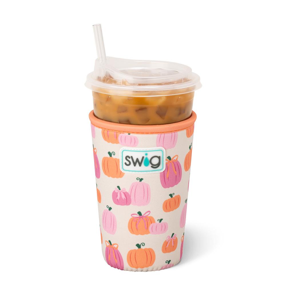 Medium Iced Cup Coolie | Pumpkins and Bows