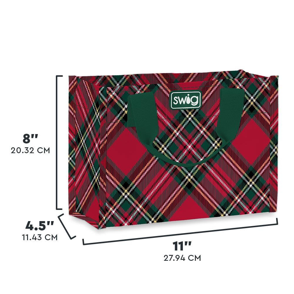 Small Reusable Gift Bag | Christmas Plaid