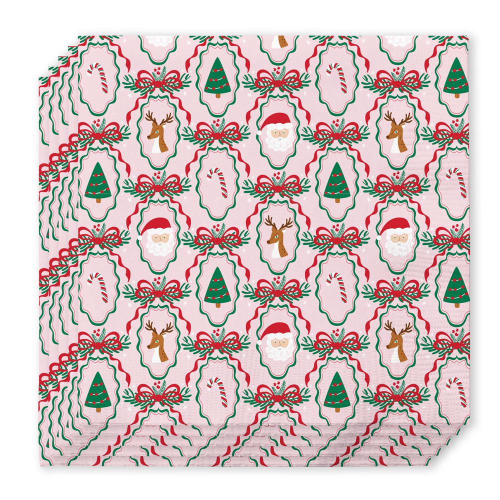Cocktail Napkins | Christmas Cameos