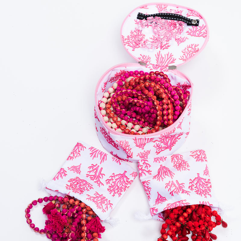 Perfect Gem | Round Jewelry Case | Floral Reef