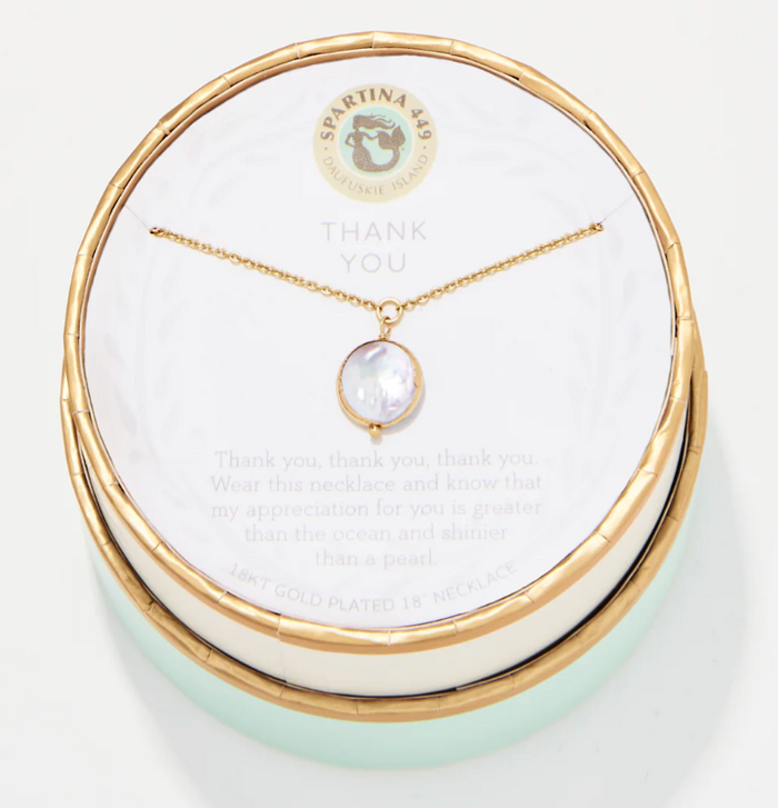 SLV Necklace 18" - Thank You/Coin Pearl
