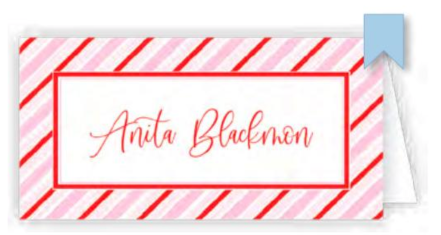 Placecard - Pink Peppermint Stripe