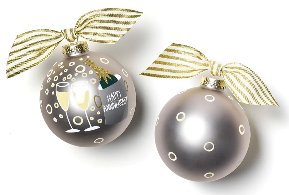 Glass Ornament - Happy Anniversary
