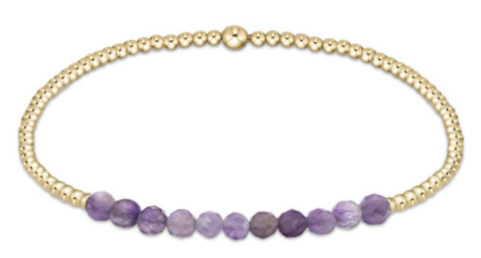 Gold Bliss 2mm Bead Bracelet - Amethyst