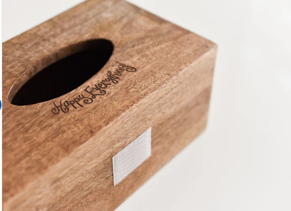 HE Wood Tissue Box | Mini Rectangle