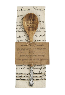 Thanksgiving Recipe Spoon & Towel Set | Green Bean