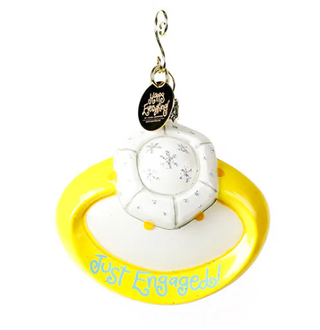 Shaped Glass Ornament | Just Engaged Ring