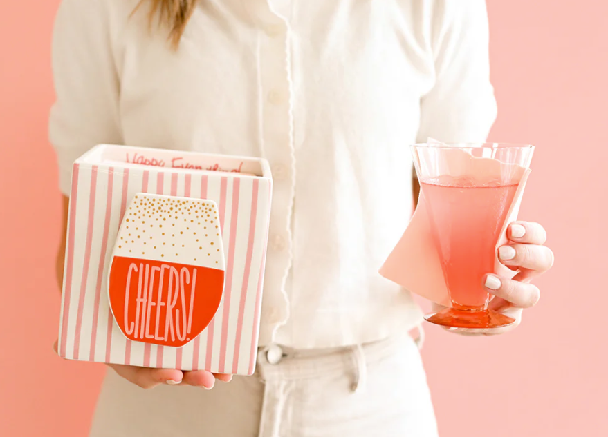 HE Medium Nesting Cube | Pink Skinny Stripe