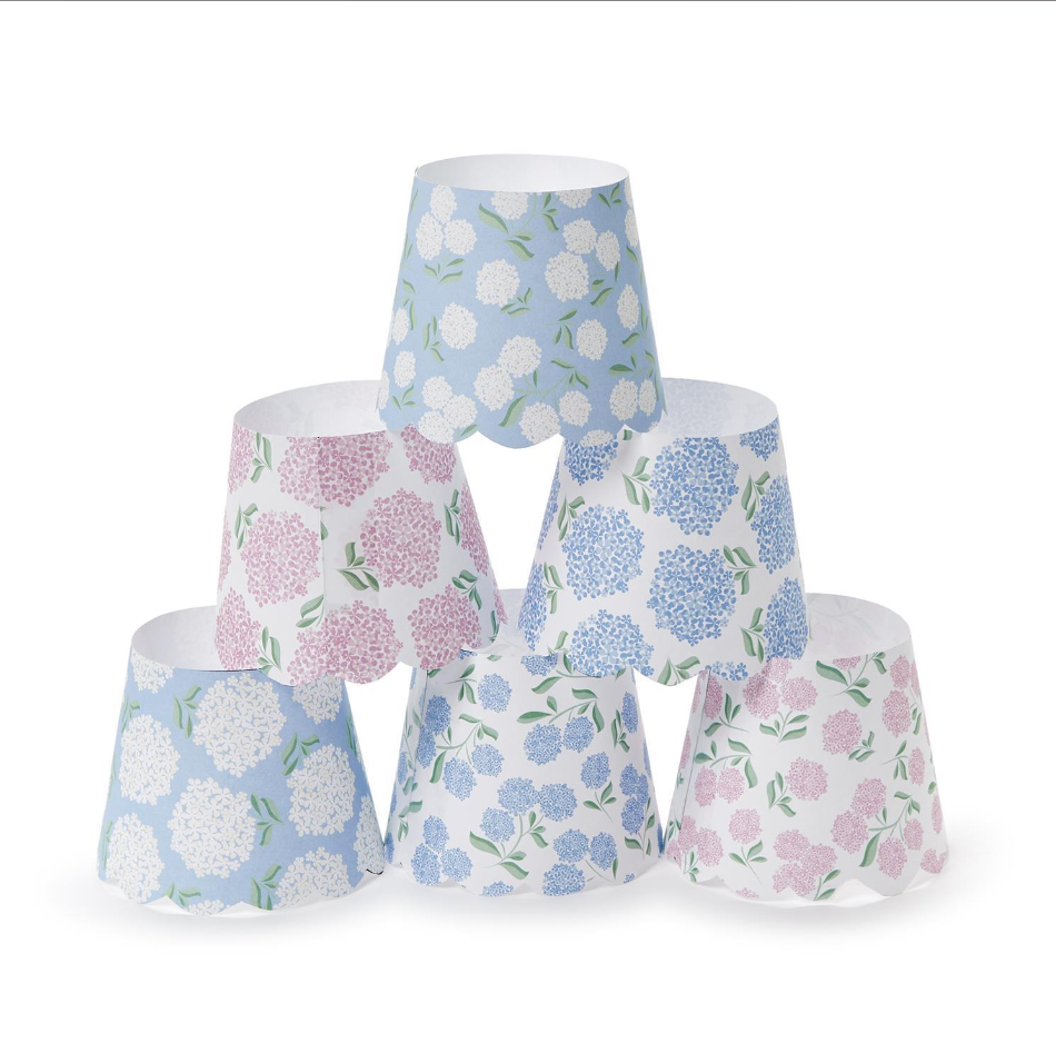 Set of 2 Hydrangea Paper Shade Covers | Assorted Styles