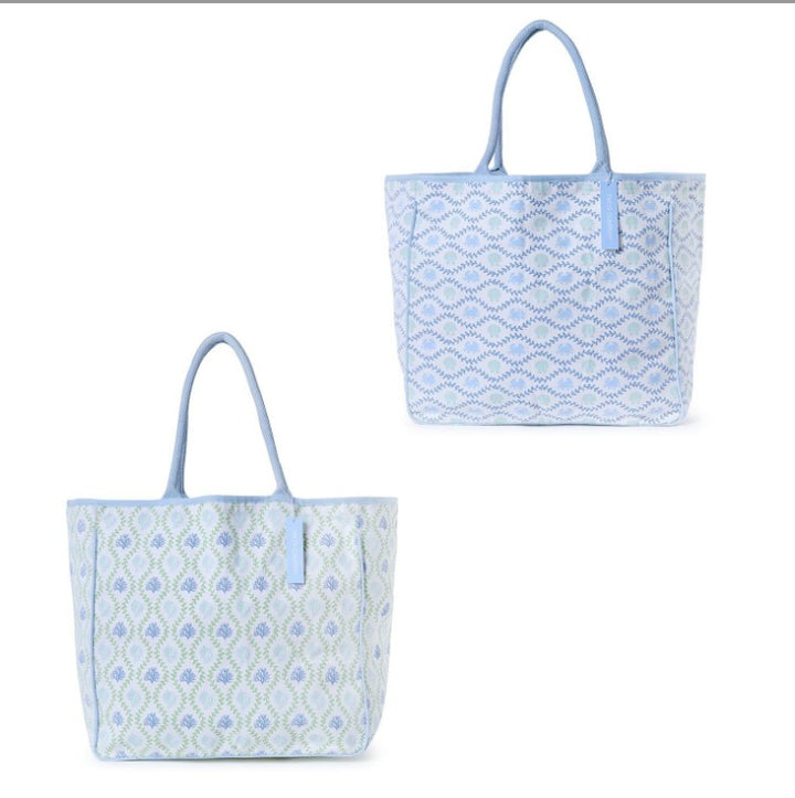 Coastal Block Print Tote Bag | Assorted Styles