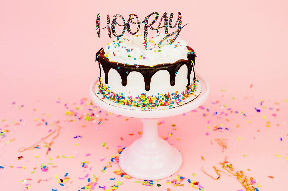 Hooray Colorful Cake Topper