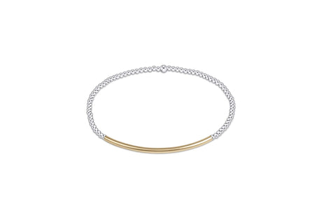 Classic Sterling Mixed Metal 2mm Bead Bracelet - Bliss Bar Gold