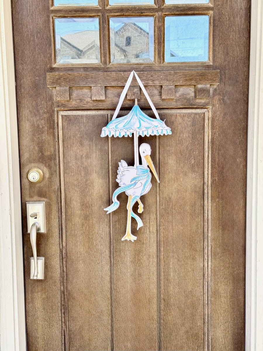 Blue Stork Door Hanger
