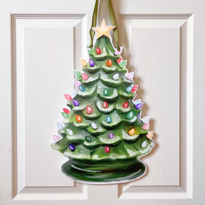 Door Hanger | Vintage Christmas Tree