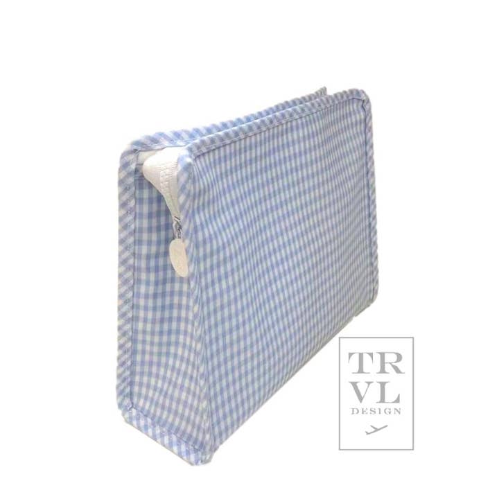 Large Roadie Zip Pouch | Gingham Mist