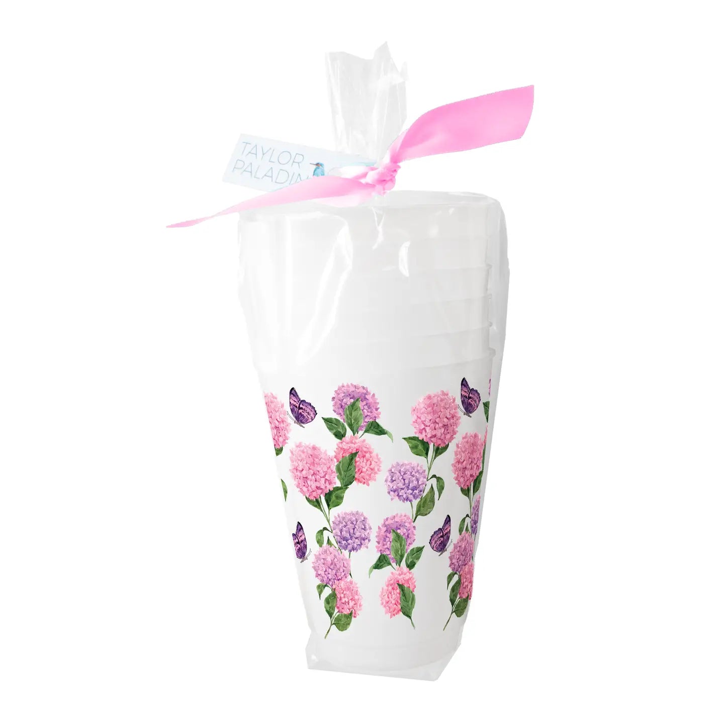 Pink Hydrangea Frosted Cup | Set of 6