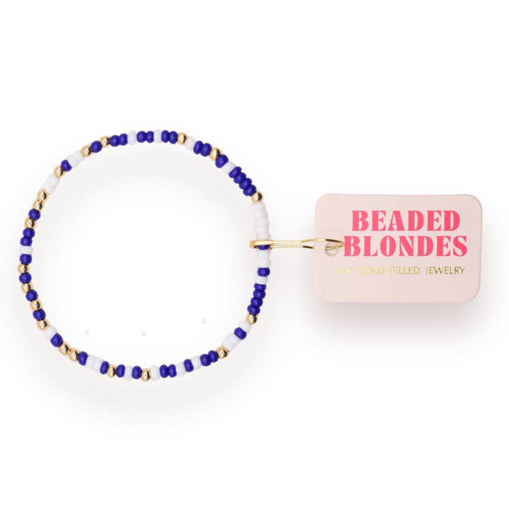 Navy & White Game Day Sprinkle Bracelet