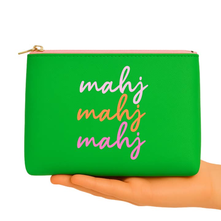 Green Mahjong Gift Cosmetic Bag