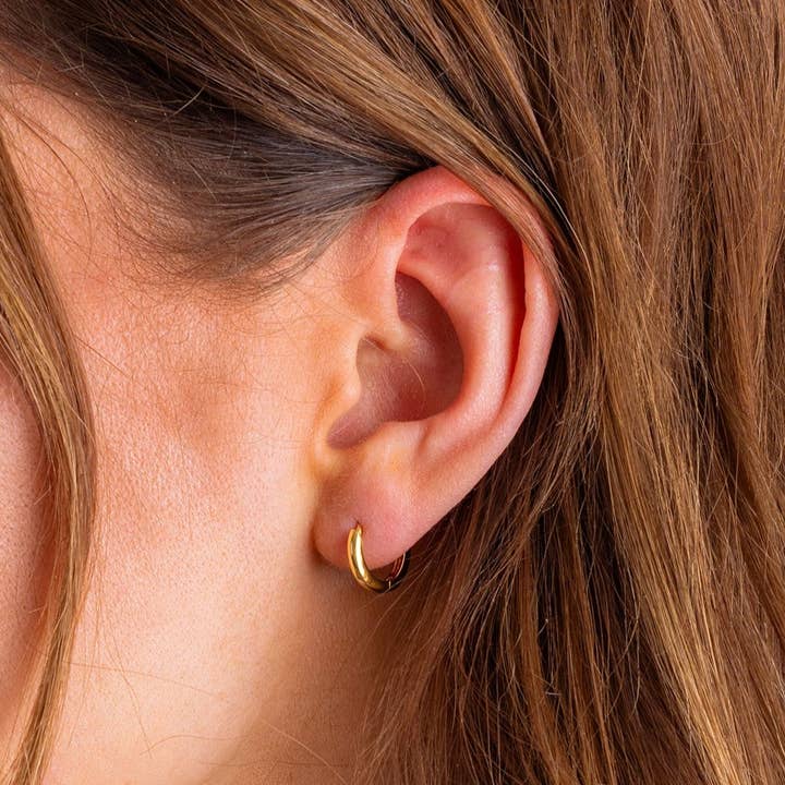 Huggie Earrings | Gold-Plated Small Hoops | Julia