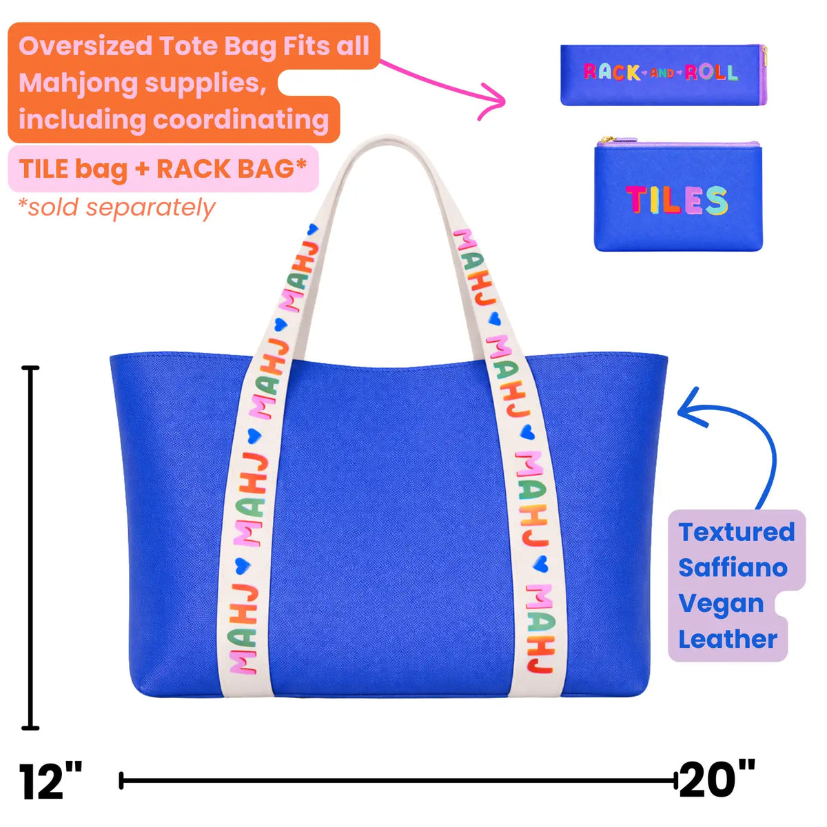 Mahjong Tote Bag | Blue