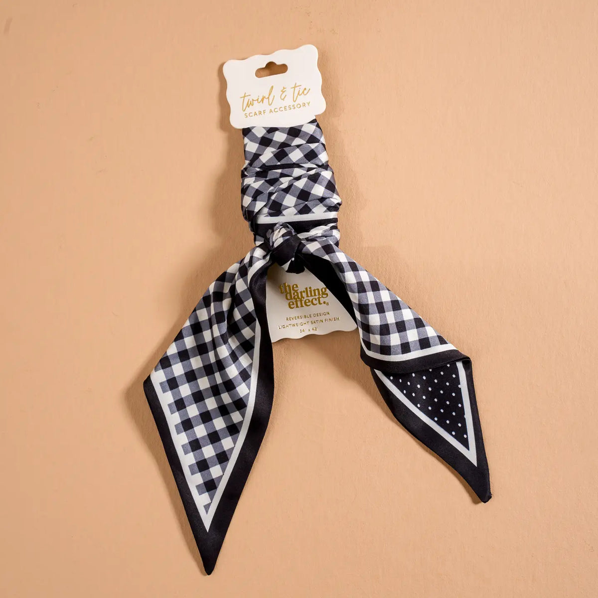 Twirl & Tie Scarf Accessory | Gingham Black