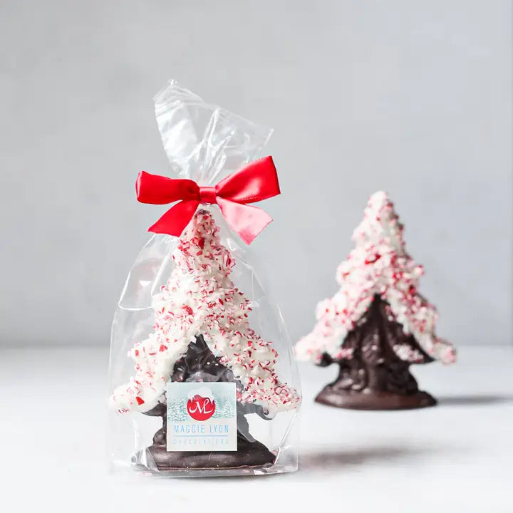 Dark Chocolate Tree with Peppermint Snow