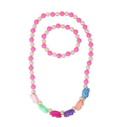 Rosy Candy Necklace & Bracelet Set | Assorted Colors