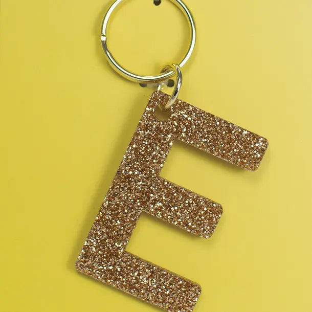 Glitter Initial Keychain | Assorted