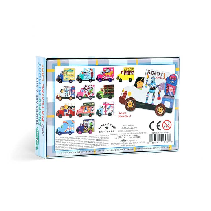 Trucks and A Bus Little Matching Game