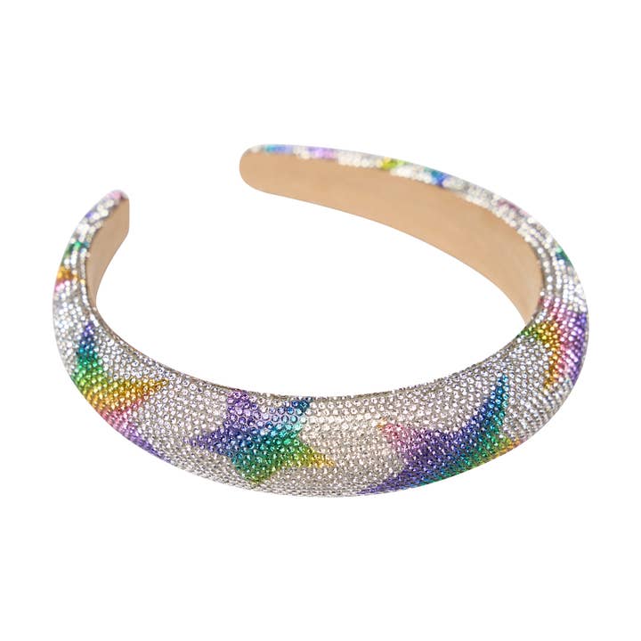 Rhinestone Rainbow Star Headband | Clear