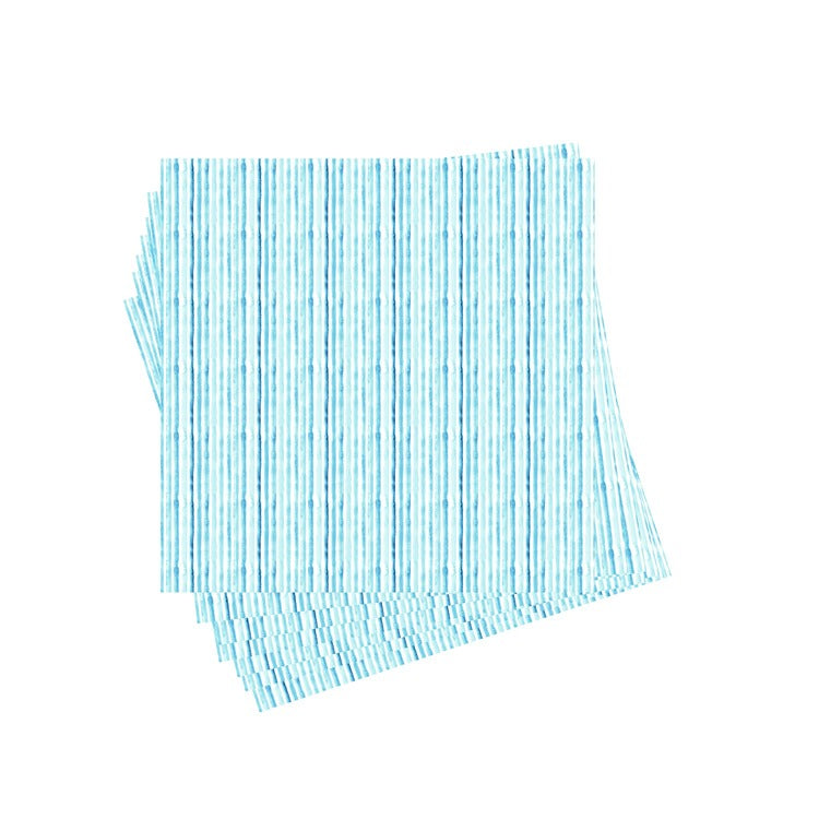Cocktail Napkins | Blue Watercolor Striped