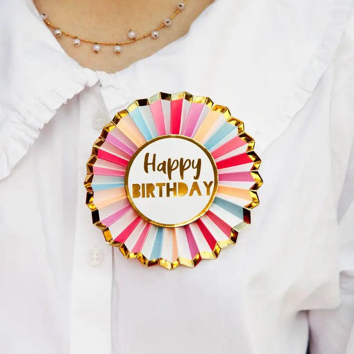 Happy Birthday Badge | Rose Gold