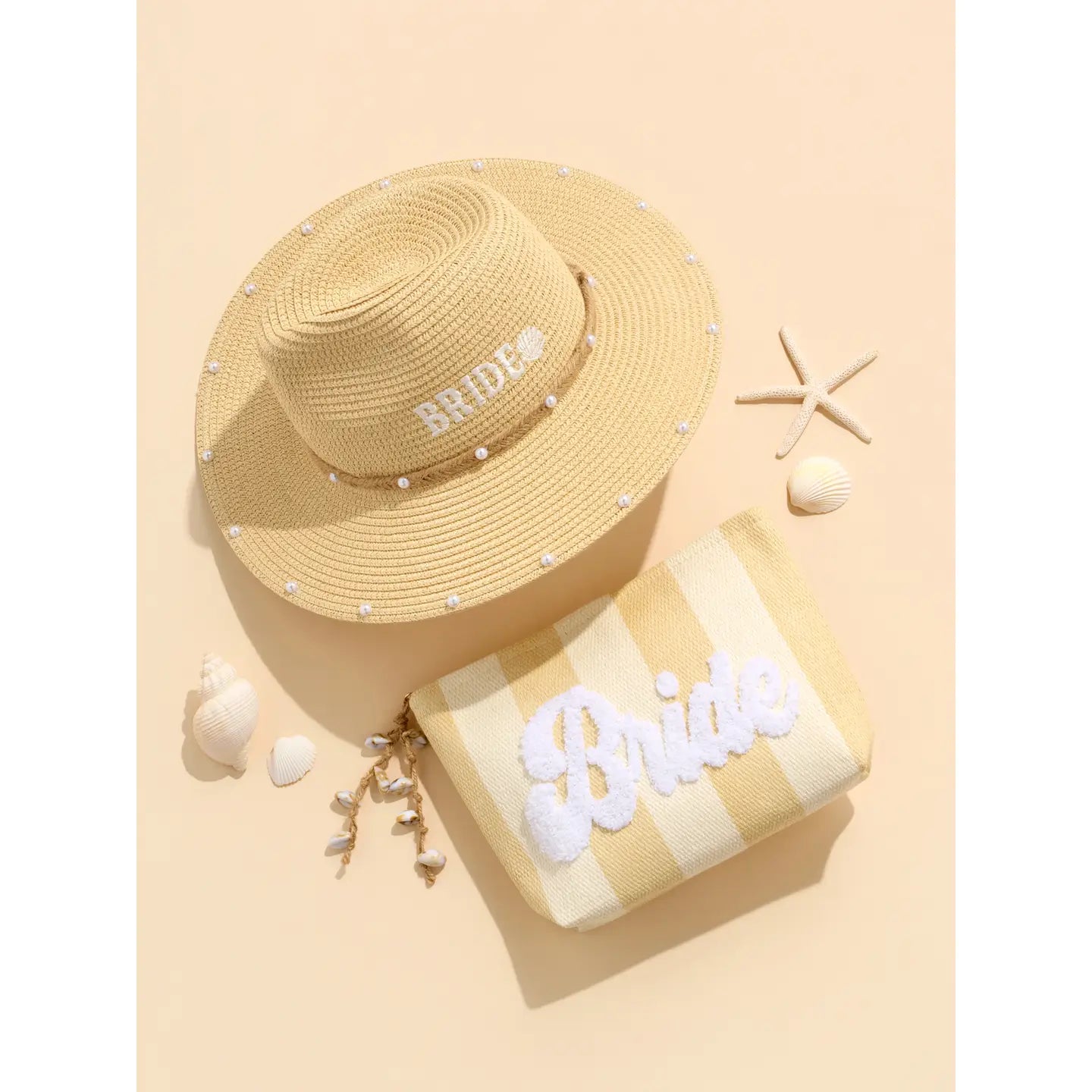 Bride Stripe Zip Pouch | Natural