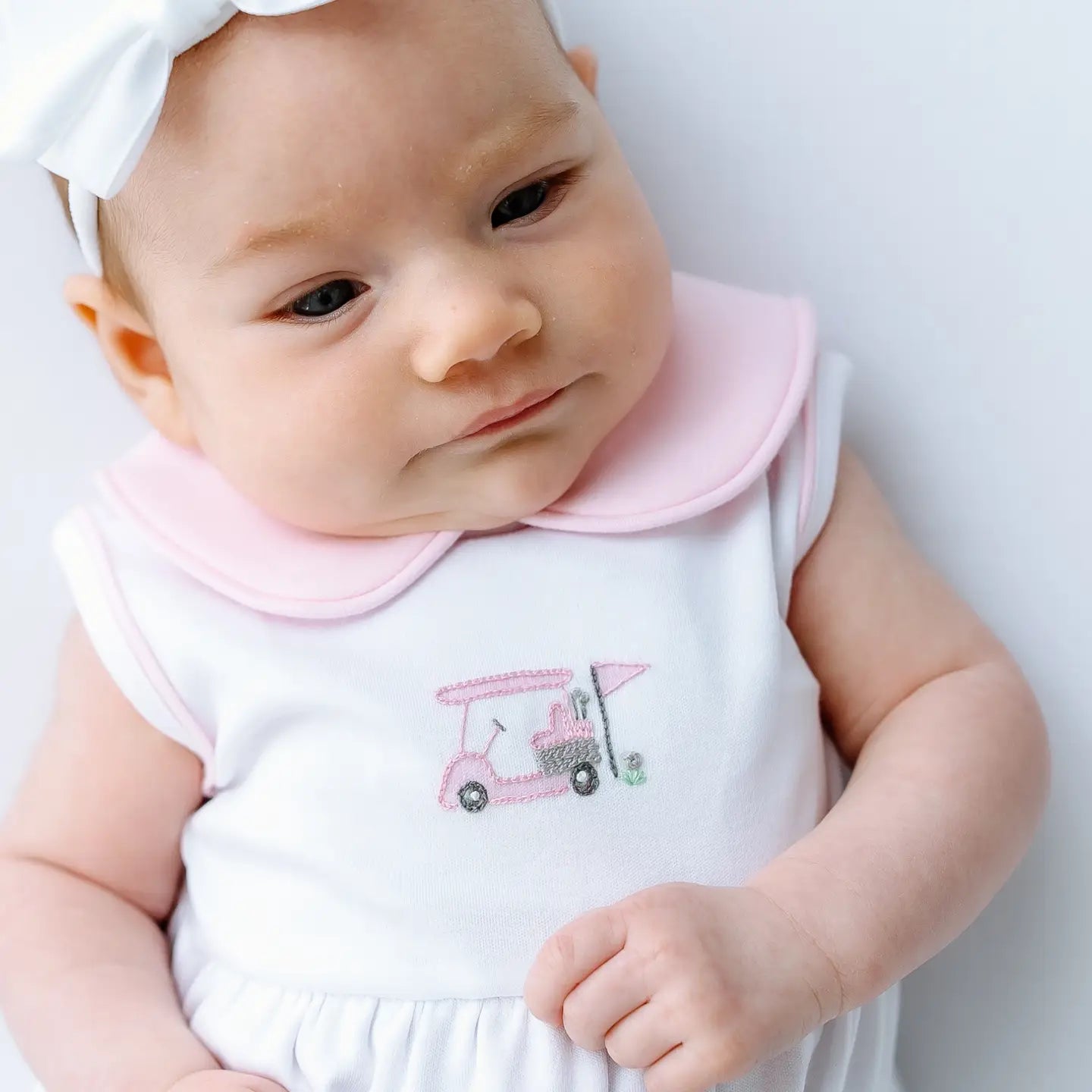 Little Golfer Collared Bubble | Pink