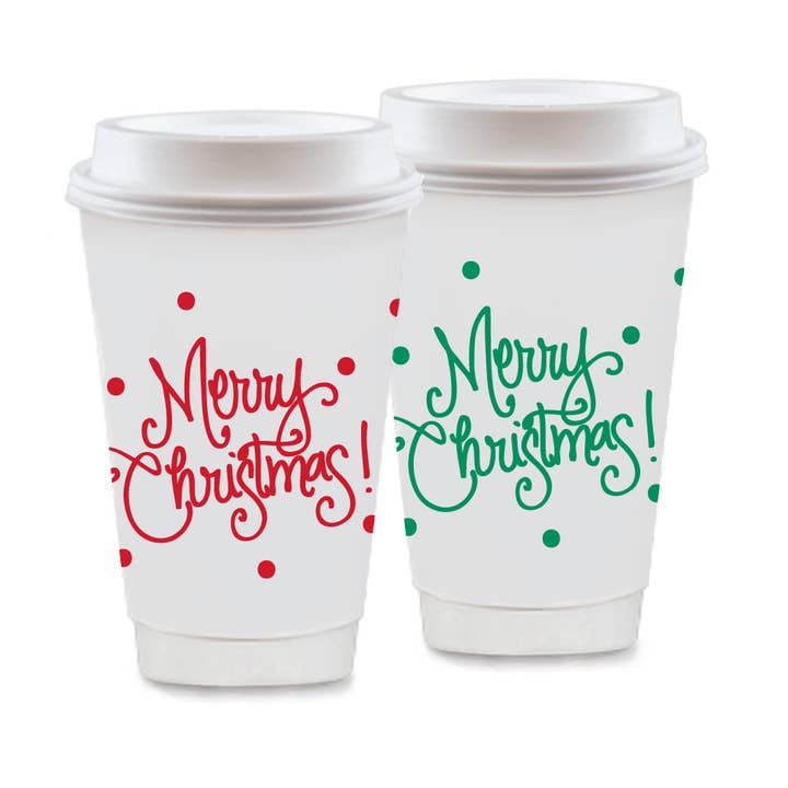 To-Go Coffee Cups | Merry Christmas | Polka Dots