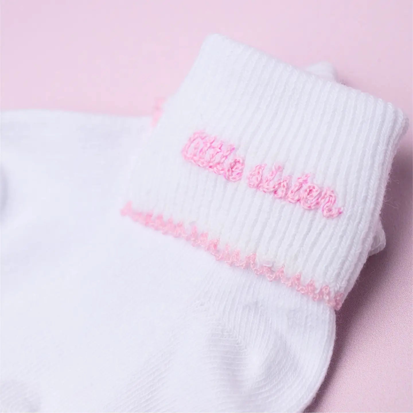 Embroidered Socks | Little Sister